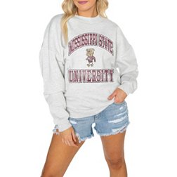Gameday Couture Mississippi State Bulldogs Grey Hang Time Premium Fleece Crew Pullover Sweatshirt