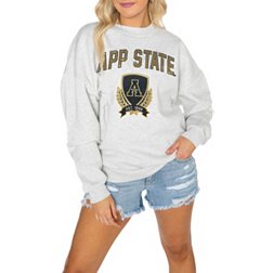Gameday Couture Appalachian State Mountaineers White Sequin Crew Pullover Sweatshirt