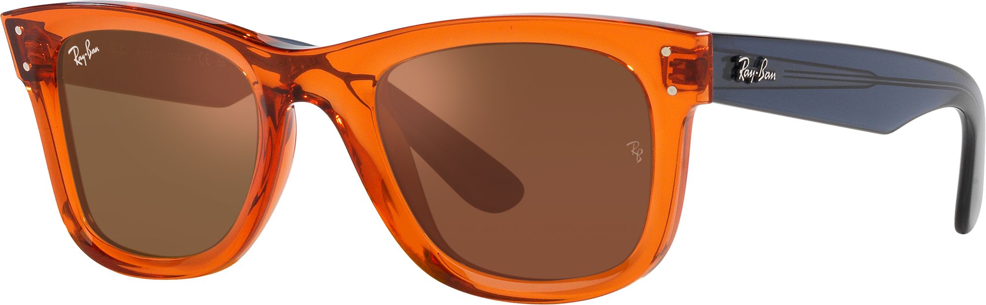 Photos - Sunglasses Ray-Ban Wayfarer Reverse , Men's, Orange/dark Grey Mirror Copper 