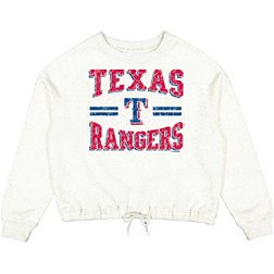 Soft As A Grape Women's Texas Rangers White Crewneck Sweatshirt
