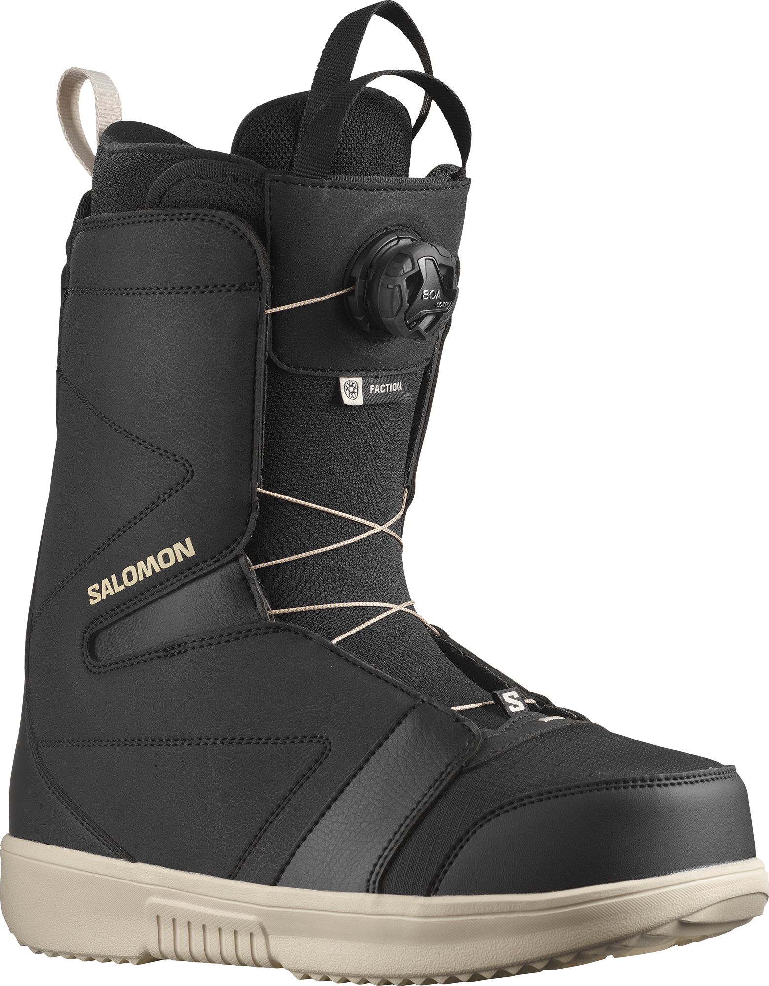 Photos - Ski Boots Salomon '23-'24 Faction BOA Snowboard Boots, Men's, Size 12, Black/Black/R 