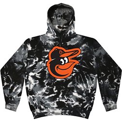 Stitches Adult Baltimore Orioles Black Tie Dye Pullover Hoodie