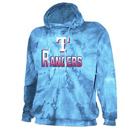 Stitches Adult Texas Rangers Light Blue Tie Dye Pullover Hoodie