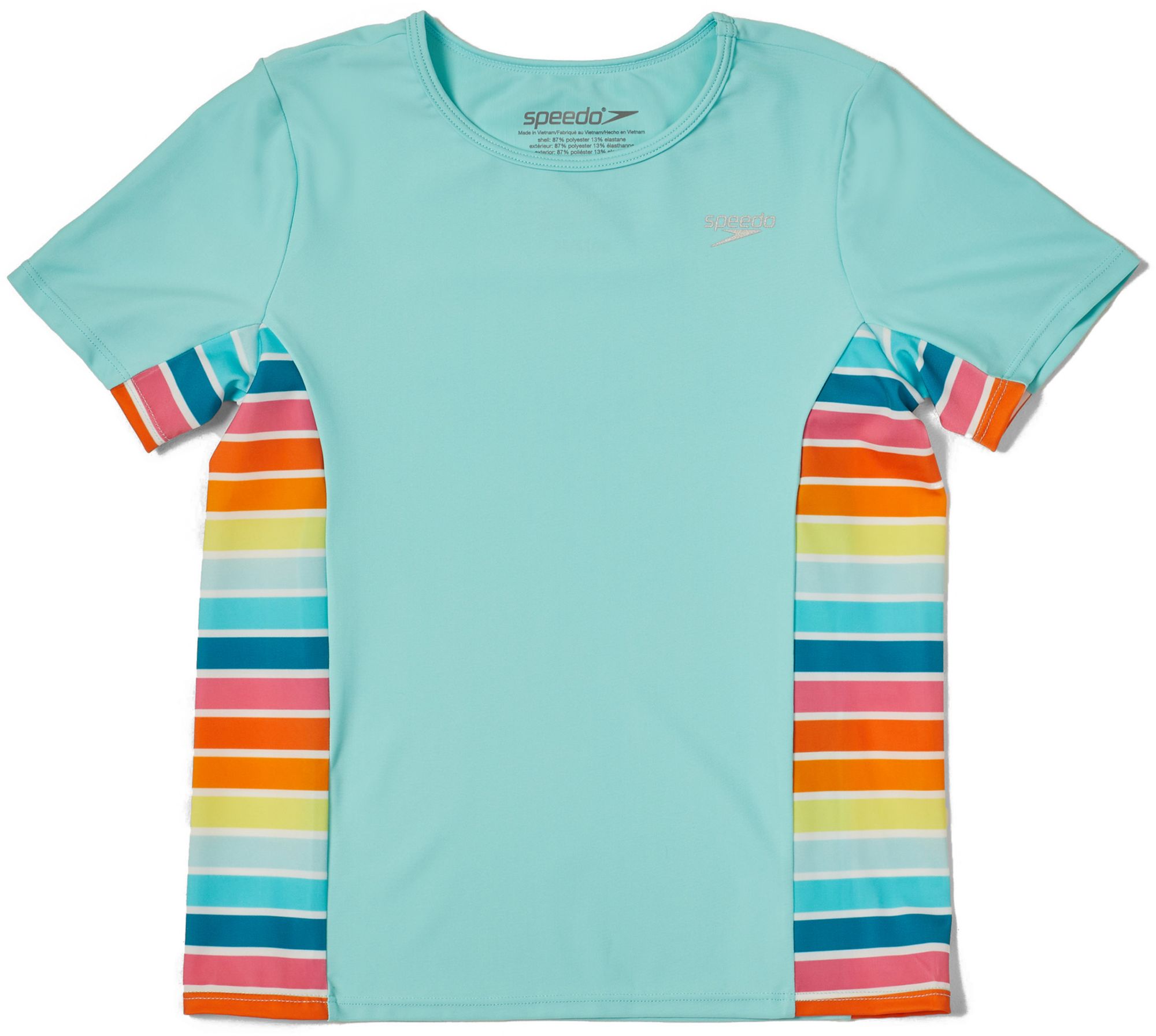 Speedo Little Kids' Printed Splice Short Sleeve Rash Guard