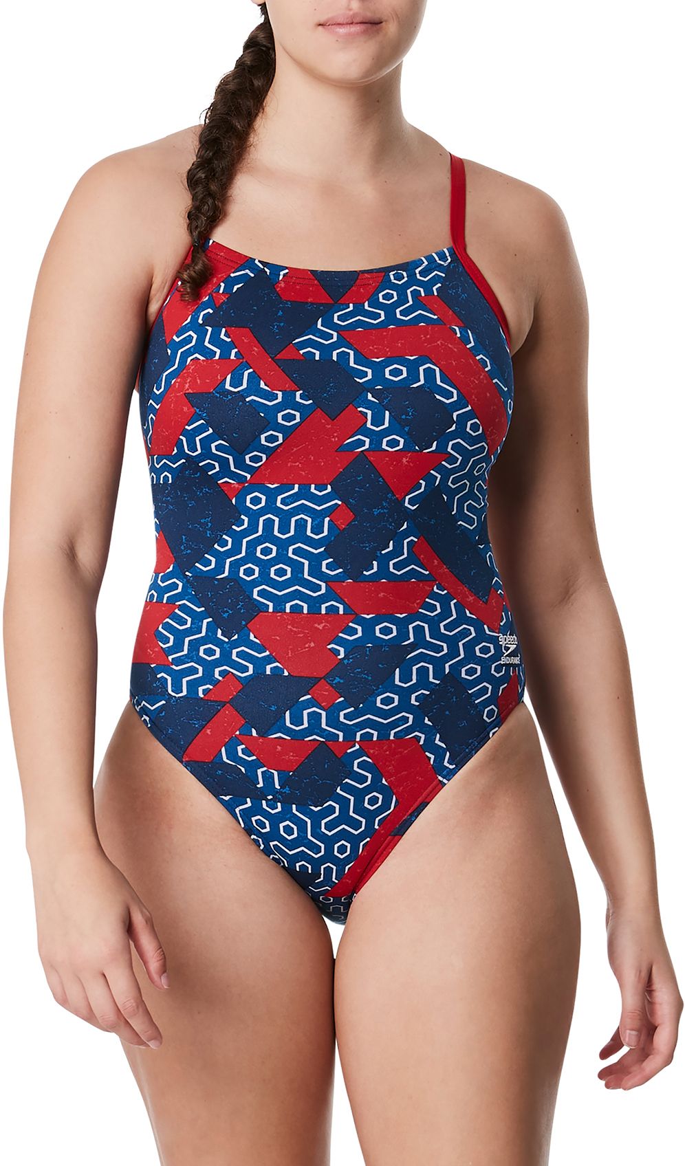 Speedo Women's Ruse Blocks Flyback One-Piece Swimsuit