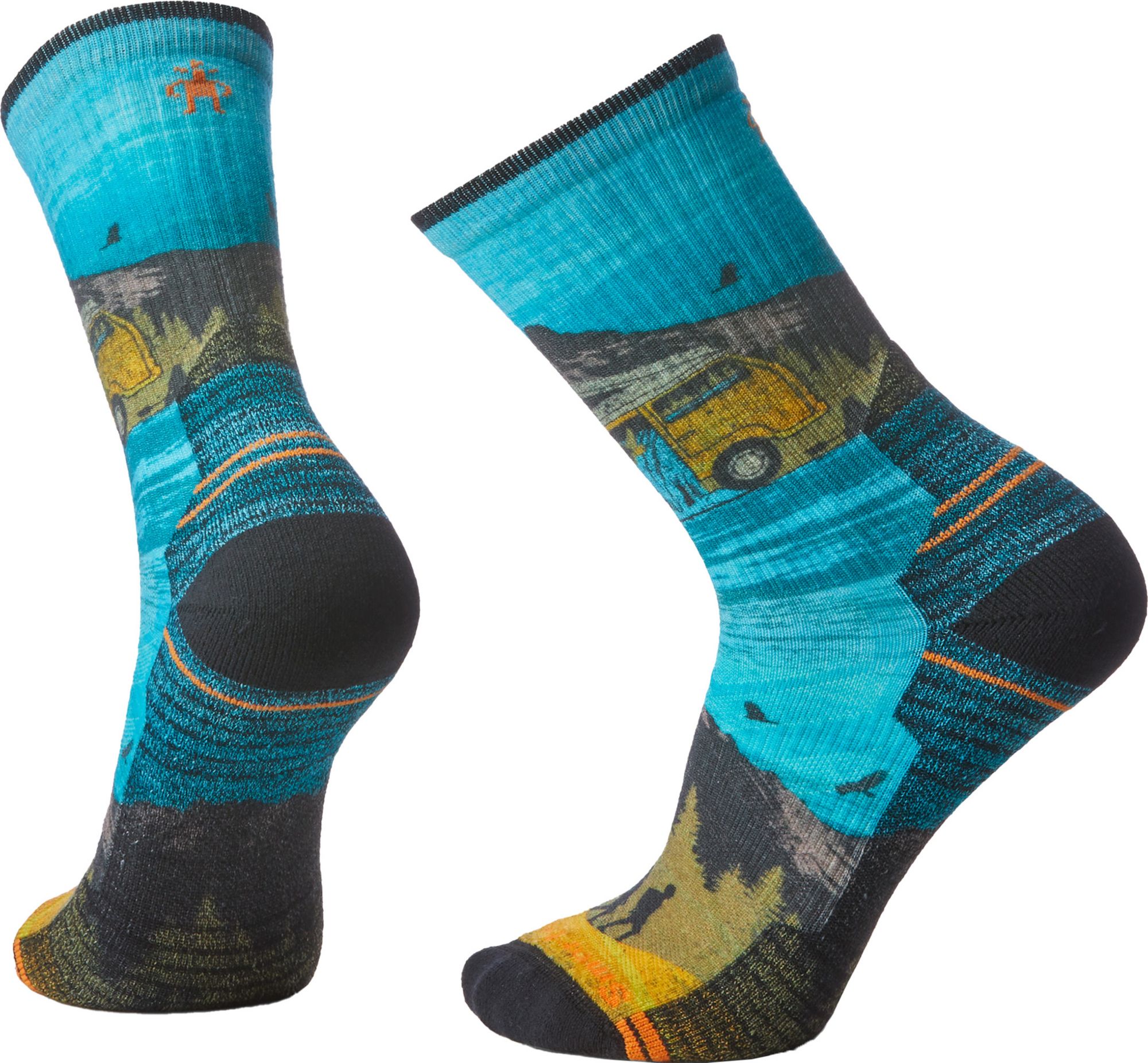 SmartWool Adult Hike Light Cushion Great Excursion Print Crew Socks, Men