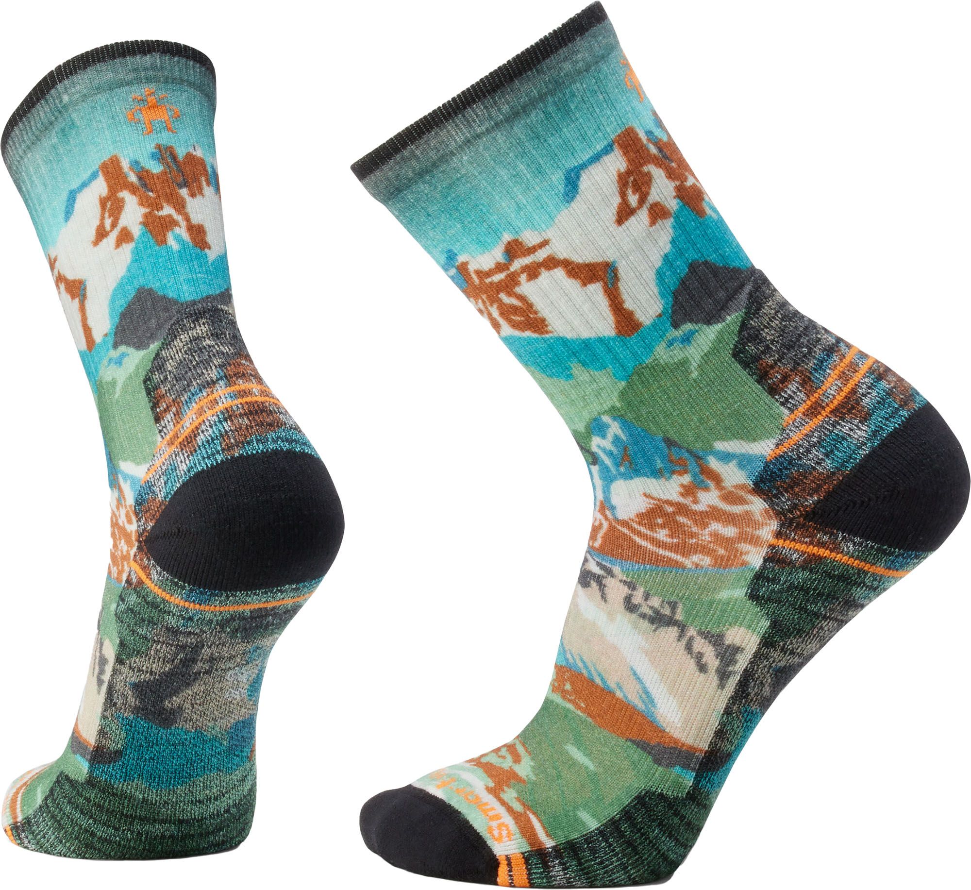 SmartWool Hike Light Cushion Alpine Trail Print Crew Socks, Men