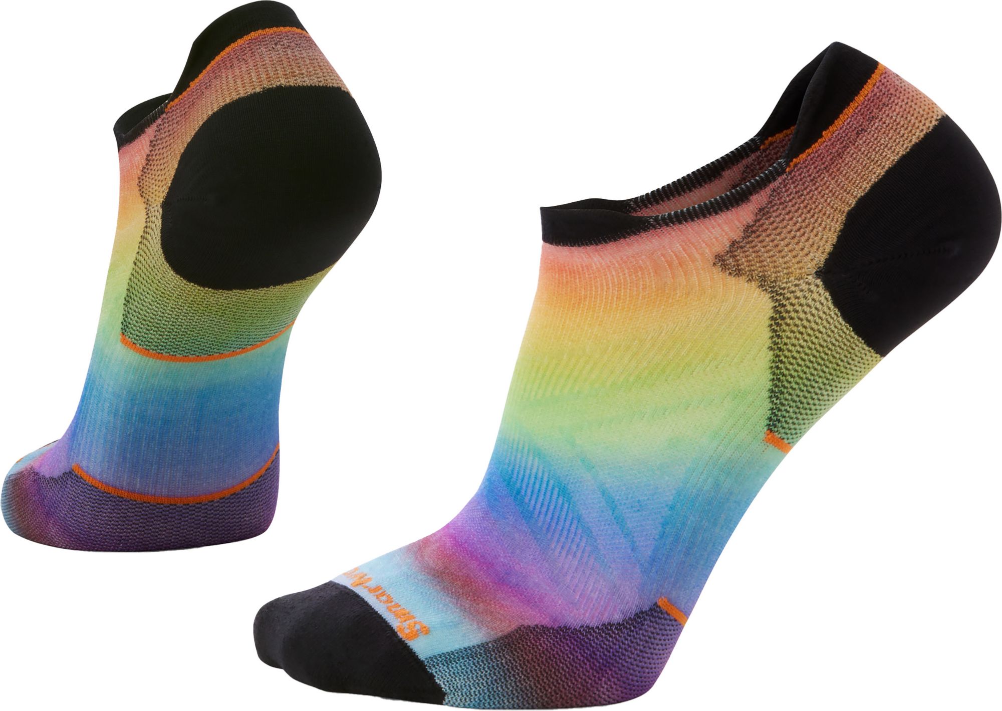 SmartWool Adult Run Zero Cushion Pride Rainbow Print Low Ankle Socks, Men