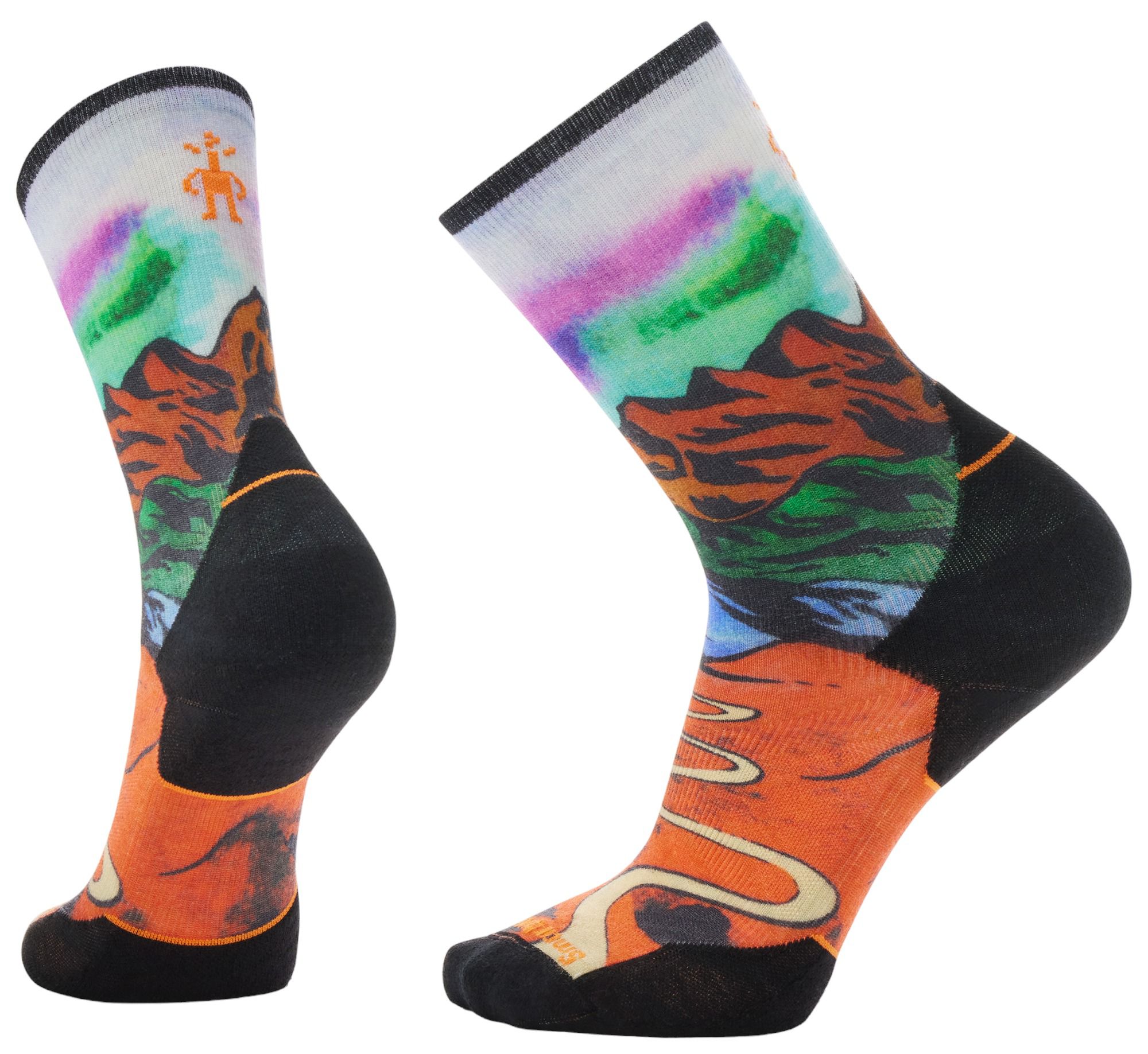 SmartWool Men's Trail Run Targeted Cushion Singletrack Print Crew Socks