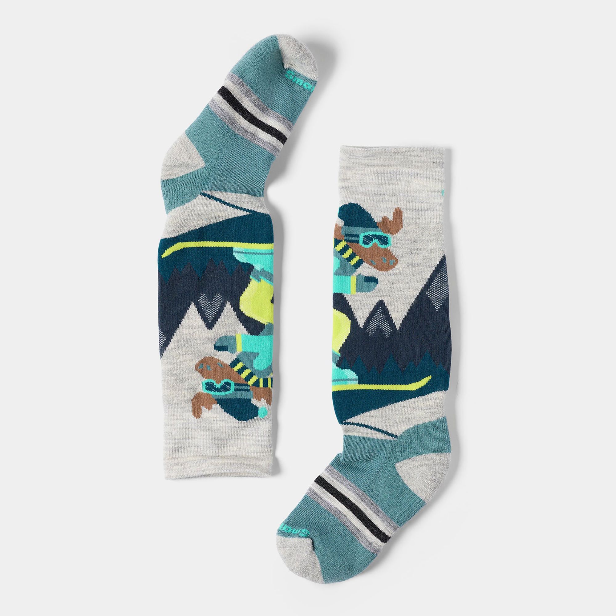 Smartwool Kids' Wintersport Full Cushion Mountain Moose Pattern Over The Calf Socks
