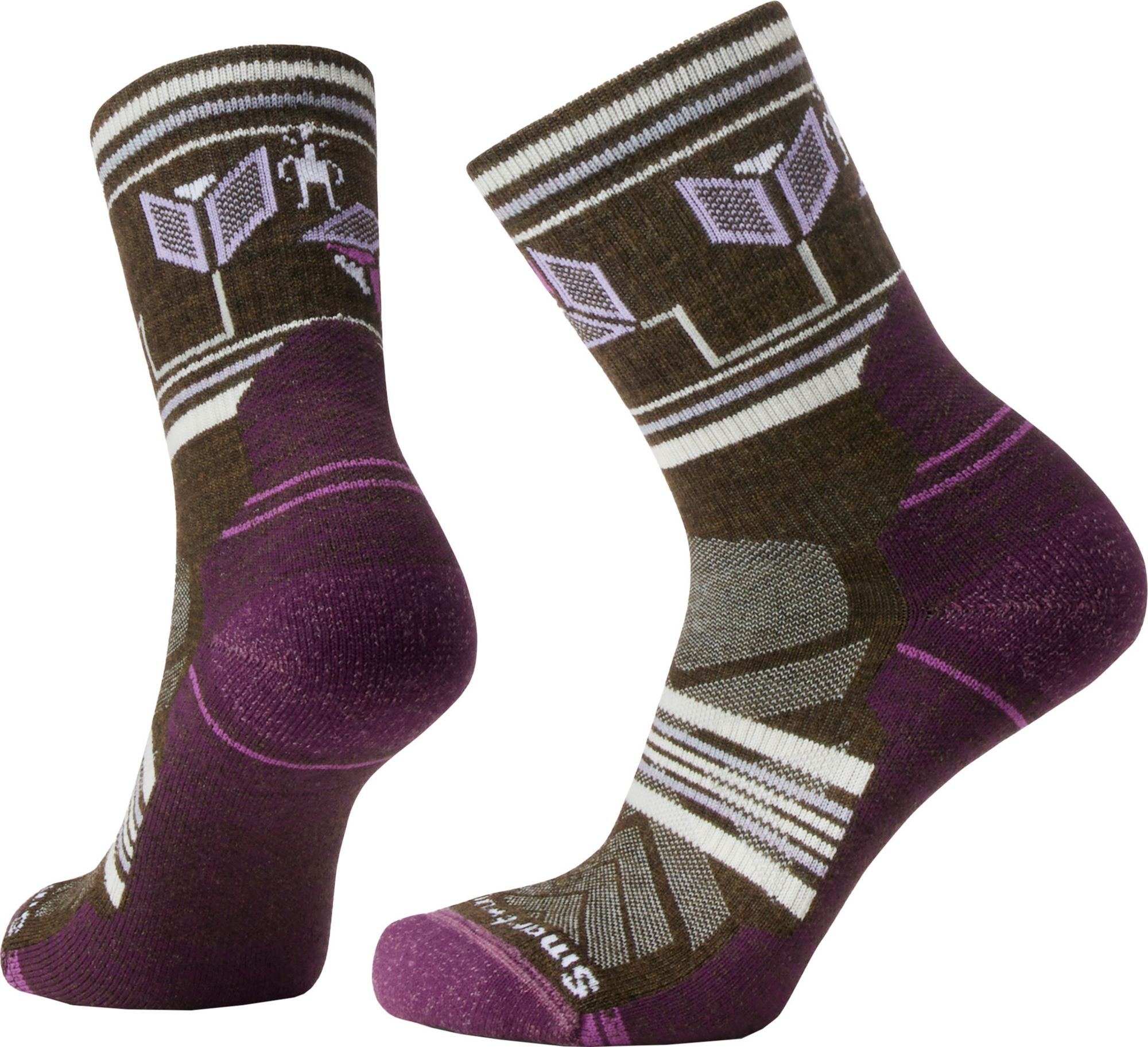 SmartWool Women's Hike Light Cushion Castle Peak Pattern Mid Crew Socks