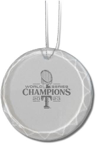 The Memory Company 2023 World Series Champions Texas Rangers Round Glass Ornament