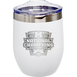 Memory Company 2023 College Football National Champions Michigan Wolverines White 16 oz. Stainless Steel Stemless Tumbler