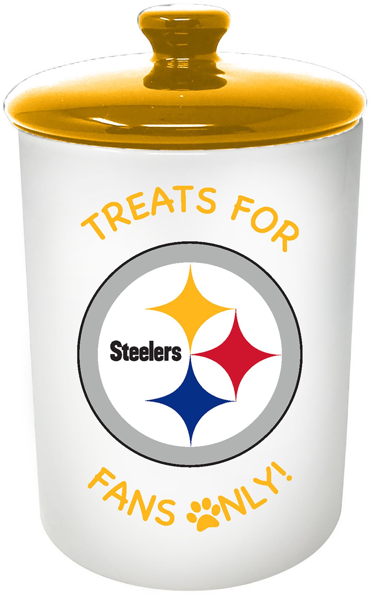 The Memory Company Pittsburgh Steelers White Pet Canister