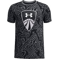 Under Armour Cold Gear T-shirt Youth Boys Siz L Black Yellow Long