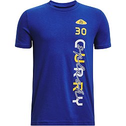 Under Armour Boys' Curry 30 Short Sleeve - Blue, Youth Large