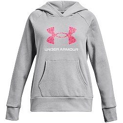 UNDER ARMOUR BLACK ROSE FLEECE HOODIE WITH LOGO WOMENS X-SMALL