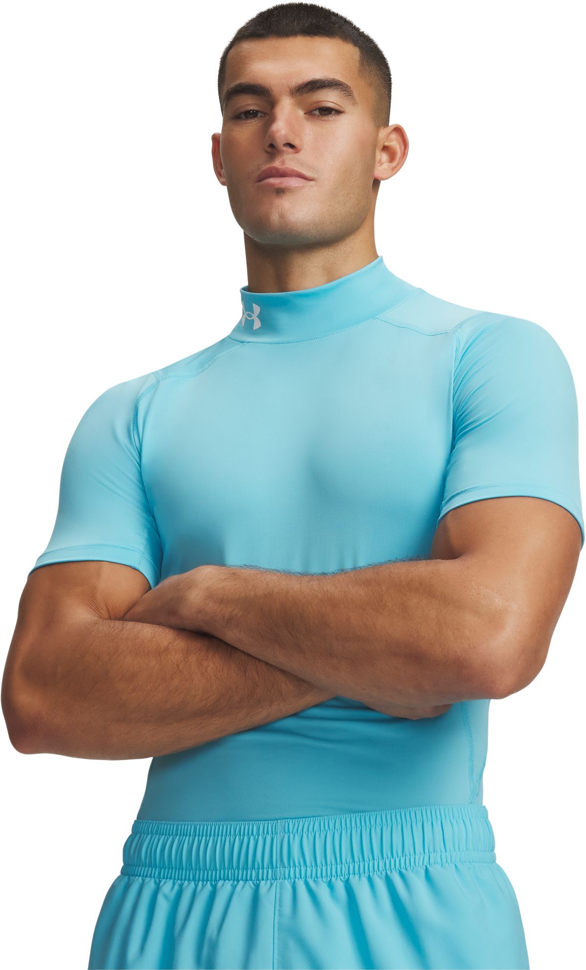 Under Armour Men's HeatGear Mock Neck Short Sleeve Compression Shirt