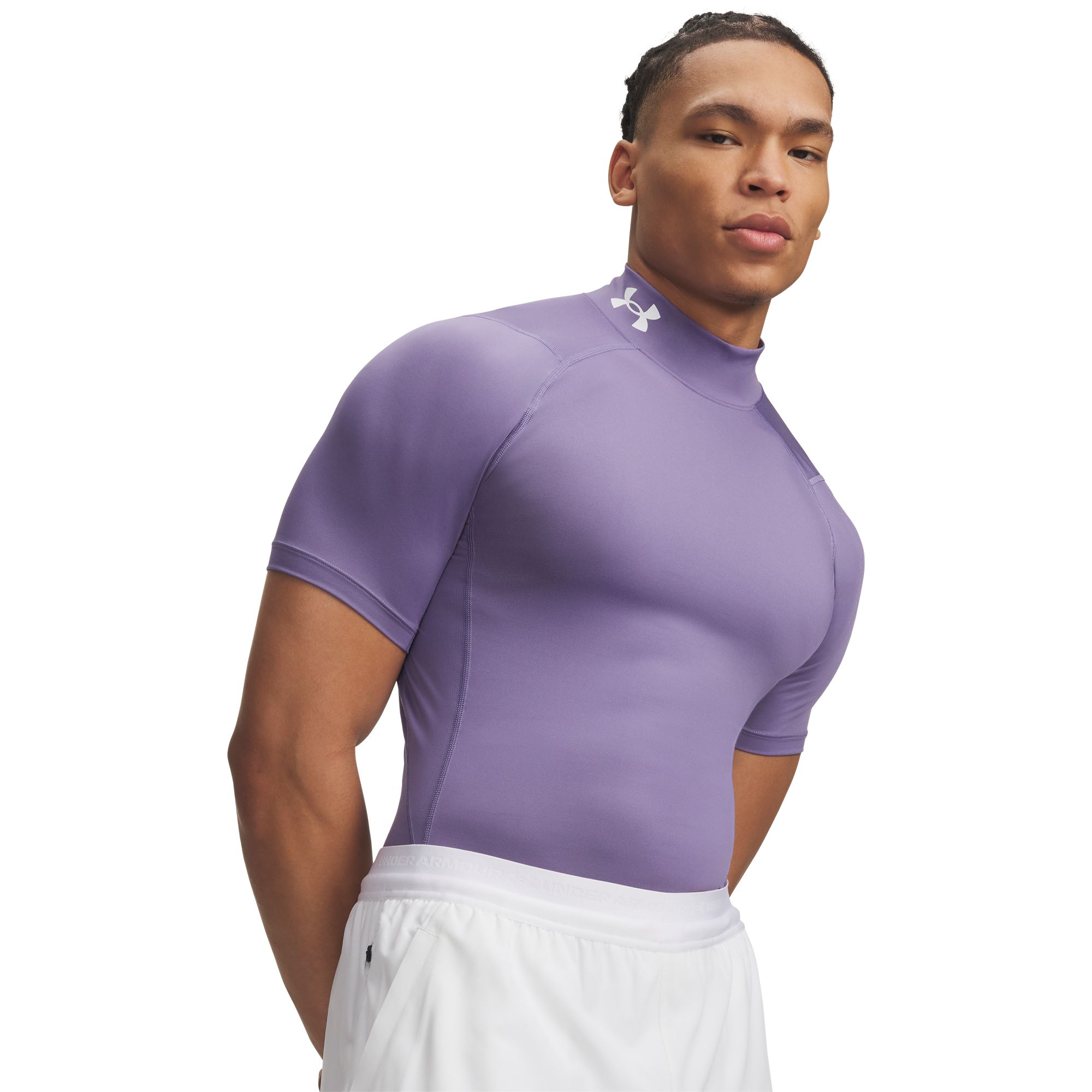 Under Armour Men's HeatGear Mock Neck Short Sleeve Compression Shirt