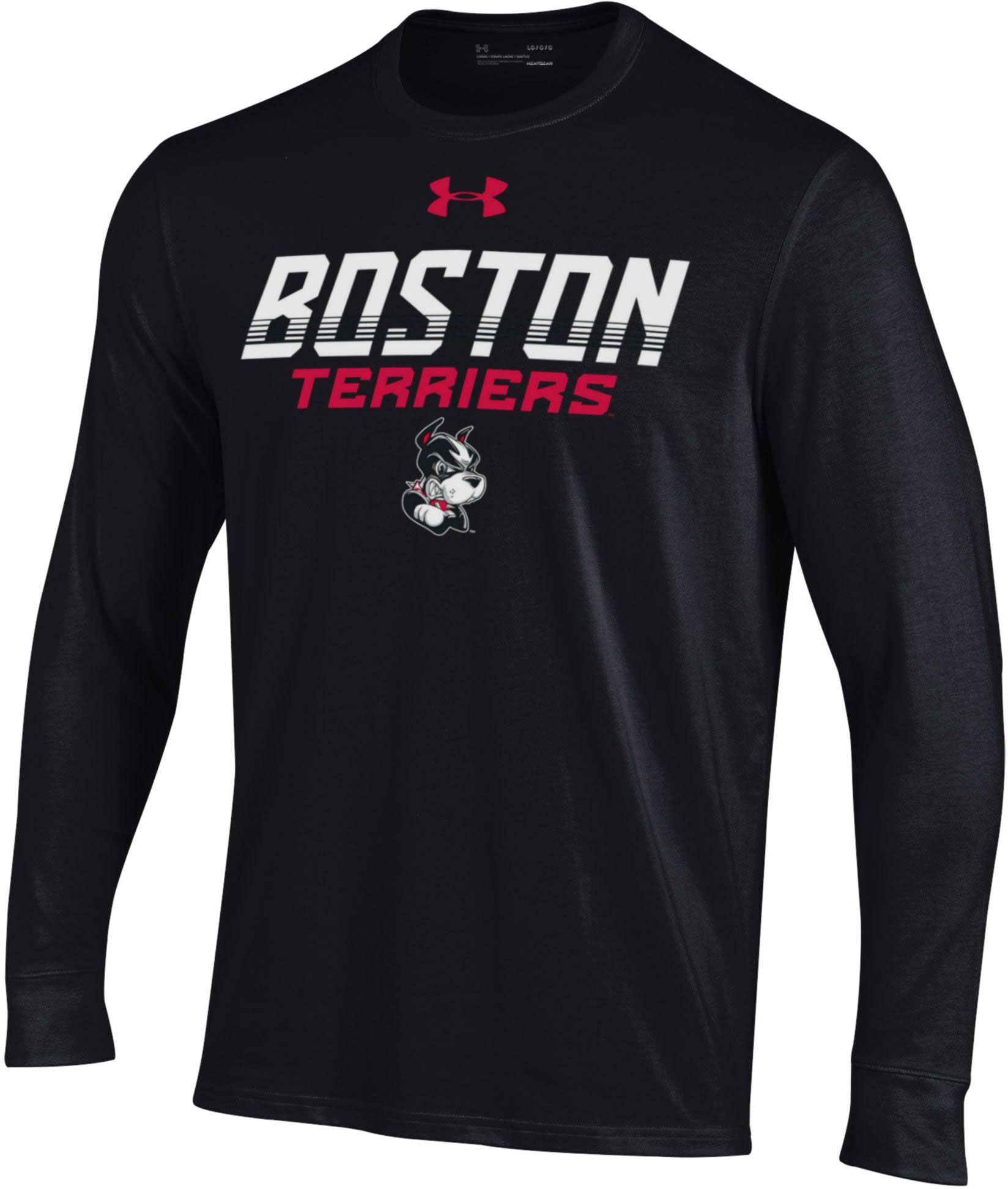 Under Armour Men's Boston University Terriers Black Performance Cotton Long Sleeve T-Shirt