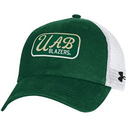 Under Armour Men's UAB Blazers Green Performance Washed Cotton Adjustable Trucker Hat