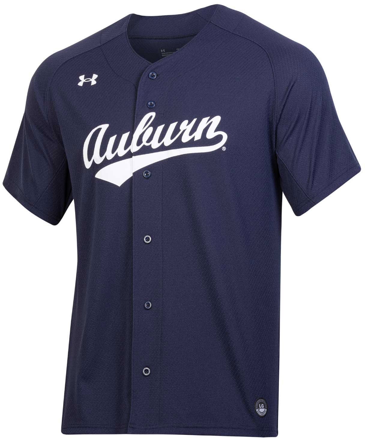 Under Armour Men's Auburn Tigers Navy Replica Baseball Jersey