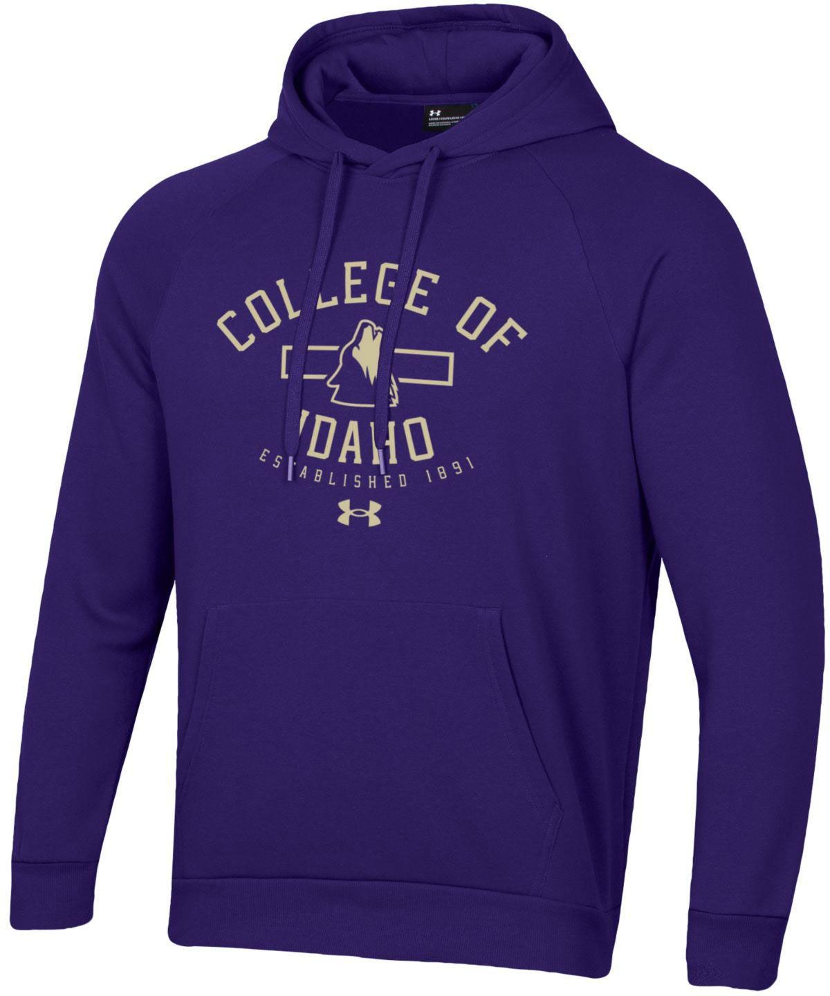 Under Armour Men's College of Idaho Yotes Purple Fleece Pullover Hoodie