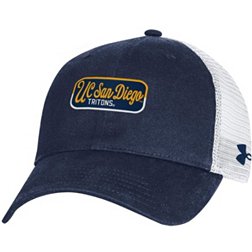Under Armour Men's UC San Diego Tritons Navy Performance Washed Cotton Adjustable Trucker Hat