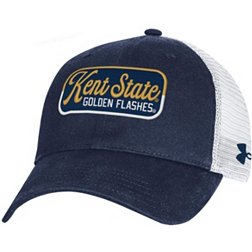 Under Armour Men's Kent State Golden Flashes Navy Performance Washed Cotton Adjustable Trucker Hat