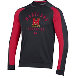 Under Armour Men's Maryland Terrapins Black Gameday Tech Terry Crew Pullover Sweatshirt