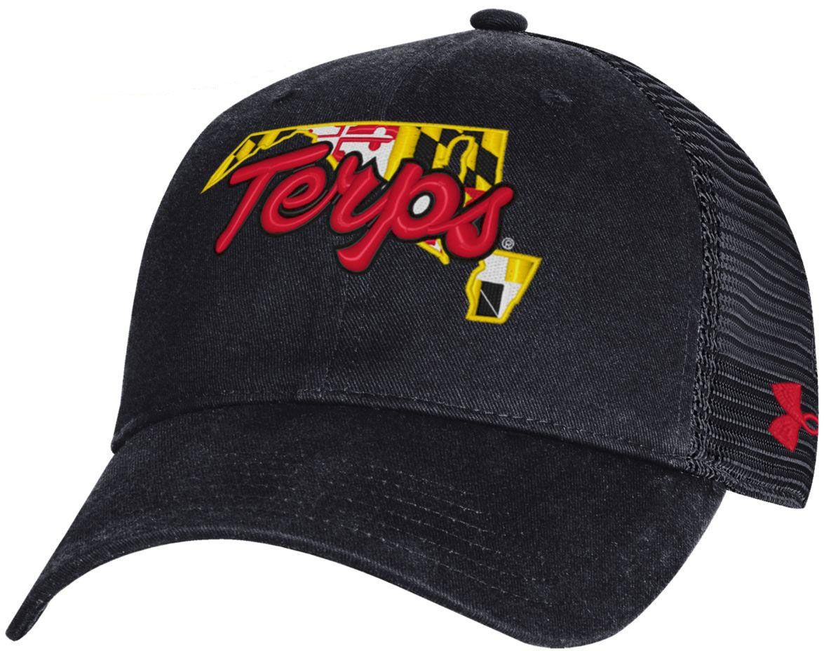 Under Armour Men's Maryland Terrapins Black Maryland Pride Adjustable Trucker Hat