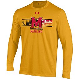 Under Armour Men's Maryland Terrapins Gold Performance Cotton Long Sleeve T-Shirt