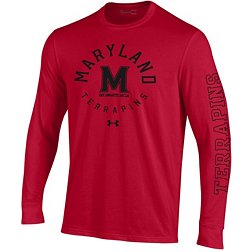 Under Armour Men's Maryland Terrapins Red Performance Cotton Long Sleeve T-Shirt