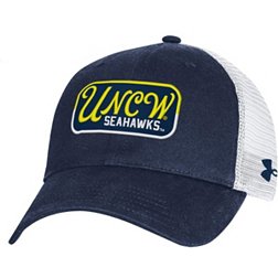 Under Armour Men's UNC-Wilmington  Seahawks Navy Performance Washed Cotton Adjustable Trucker Hat