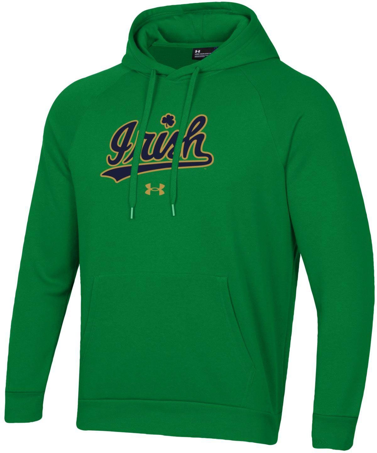 Under Armour Men's Notre Dame Fighting Irish Green Fleece Pullover Hoodie