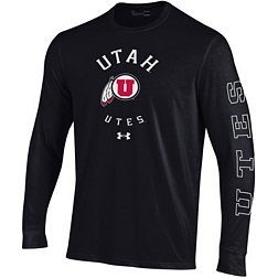 Under Armour Men's Utah Utes Black Performance Cotton Long Sleeve T-Shirt