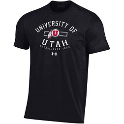 Under Armour Men's Utah Utes Black Performance Cotton T-Shirt