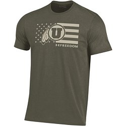 Under Armour Men's Utah Utes Olive Freedom Performance Cotton T-Shirt