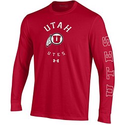 Under Armour Men's Utah Utes Red Performance Cotton Long Sleeve T-Shirt