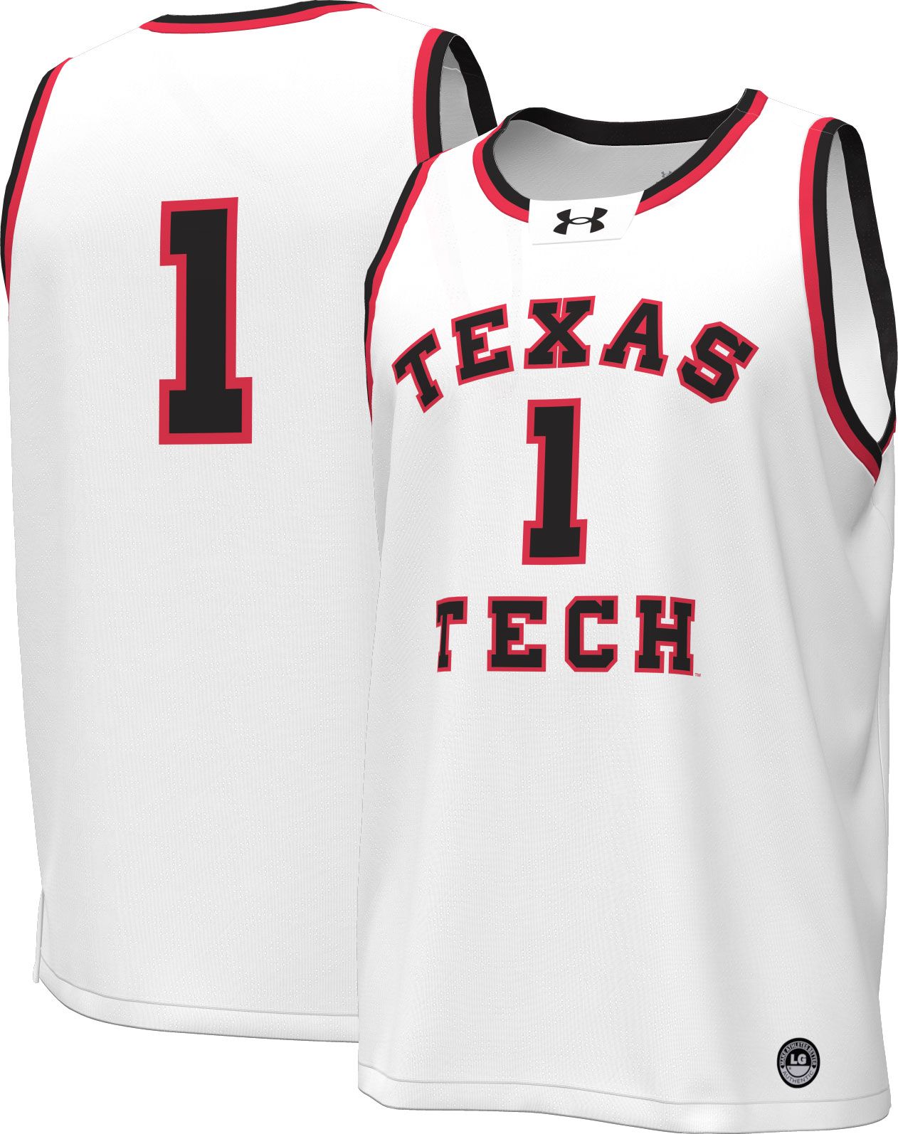 Under Armour Men's Texas Tech Red Raiders #1 White Replica Basketball Jersey