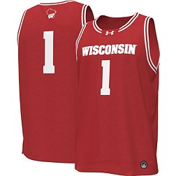 Under Armour Men's Wisconsin Badgers #1 Red Replica Basketball Jersey