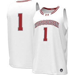 Under Armour Men's Wisconsin Badgers #1 White Replica Basketball Jersey