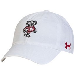 Under Armour Men's Wisconsin Badgers White OTS Slouch Adjustable Hat