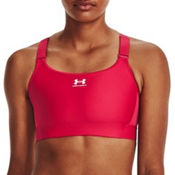 Under Armour sportstyle graphic logo light support bra in pink