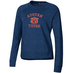 Under Armour Women's Auburn Tigers Navy Heather All Day Arched Logo Crew Pullover Sweatshirt