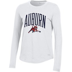 Under Armour Women's Auburn Tigers White Performance Cotton Long Sleeve T-Shirt