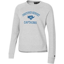Under Armour Women's Christopher Newport Captains Silver Heather All Day Arched Logo Crew Pullover Sweatshirt