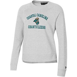 Under Armour Women's Coastal Carolina Chanticleers Silver Heather All Day Arched Logo Crew Pullover Sweatshirt