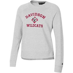 Under Armour Women's Davidson Wildcats Silver Heather All Day Arched Logo Crew Pullover Sweatshirt