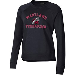 Under Armour Women's Maryland Terrapins Black All Day Arched Logo Crew Pullover Sweatshirt